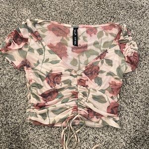Out from under mesh see thru cropped tshirt